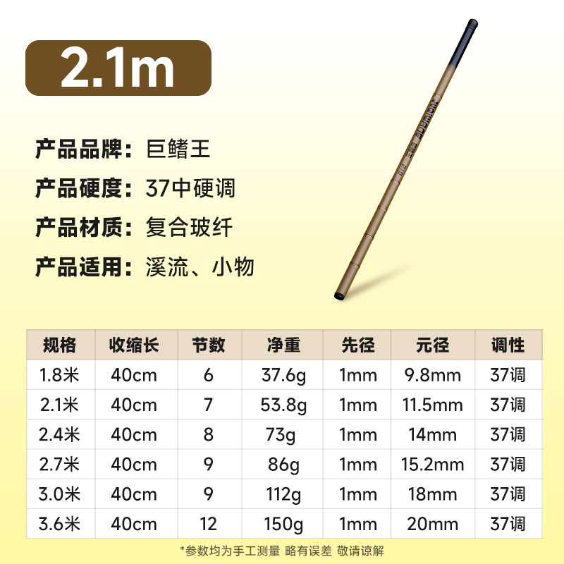2.1m brown [single rod]