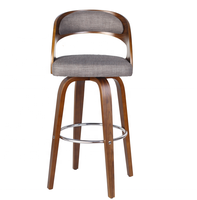 Tabouret de bar haut design moderne de luxe avec siège en cuir PU et pied en bois pour cuisine ou salle à manger Chaises de bar à cadre en acier durable