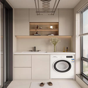 Rangement multifonctionnel personnalisé Armoires de balcon en bois modernes Bonne qualité pour la maison ou l'hôtel Conception peu encombrante - Product Image 1