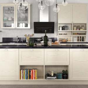 SANTOPOVA Factory Supply Blue Modular Luxury Shaker Custom Country Style Pvc Prodeco Standard Wood <b>Cabinet</b> Kitchen - Product Image 4