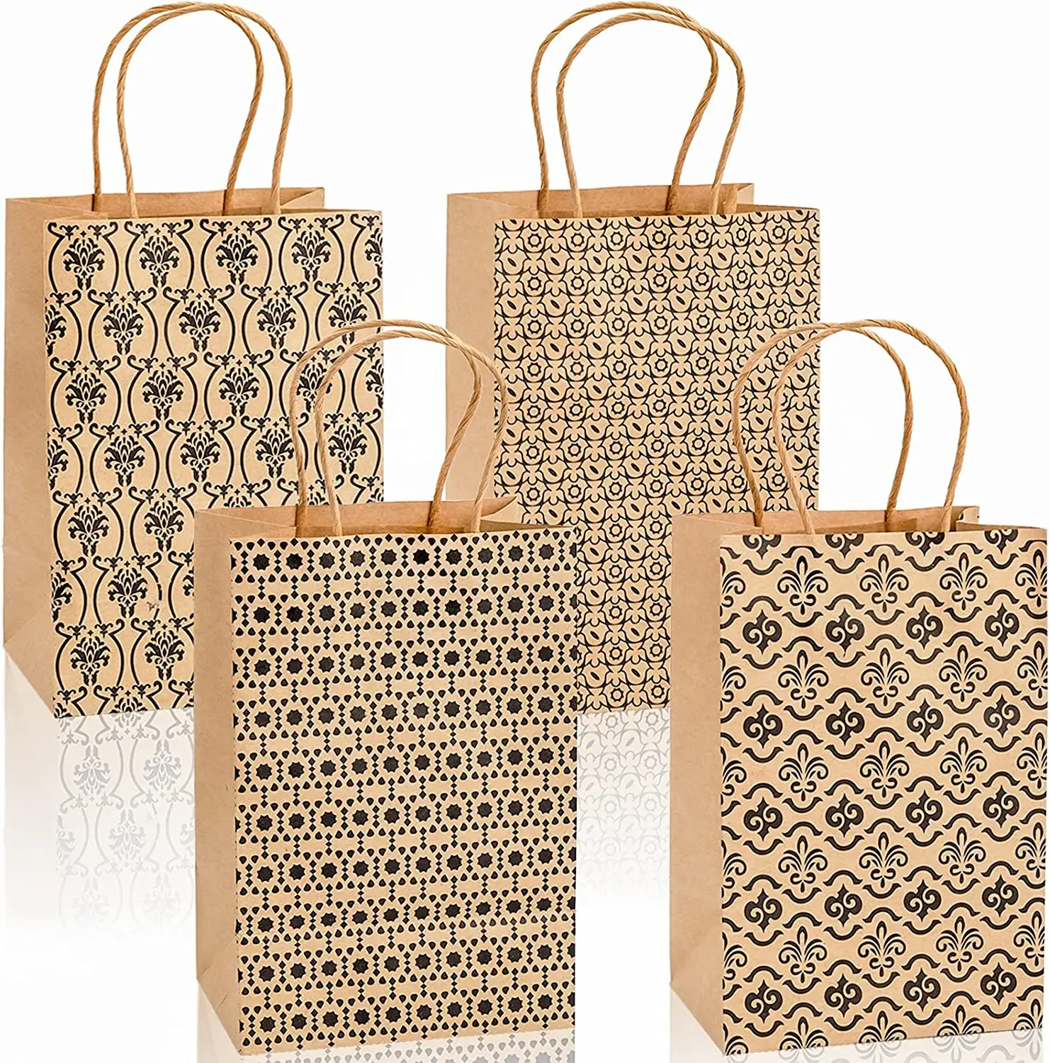Kraft Black Paper Custom Printed Logo Shopping Paper Bags Luxury Clothing Packaging Gift Carrier Bag