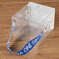 Boîtes en plastique transparent PET prêtes à la vente pour l'emballage de cosmétiques, articles cadeaux carrés en PVC transparent