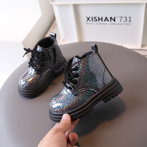 Anti-Slip Fashion Hot Selling Leather Kids Casual Girls Fashion <b>Boots</b> Sequin Children's Casual <b>Ankle</b> <b>Boots</b> - Product Image 2