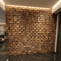 Panneau mural moderne en mosaïque de bois massif hexagonal, motif damassé, imperméable et résistant à l'huile, pour salon, cuisine, crédence et salle de bain, facile à poser