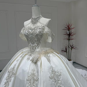 Xx46 Modern Strapless Off-Shoulder Appliques Embroidered <b>Sequined</b> Wedding Dress Ball Gown Floor-Length Customizable for - Product Image 4