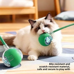Jouet pour chat classique et moderne à bille roulante, écologique, auto-entretenant, <span class=keywords><strong>anti</strong></span>-ennui, baguette de stimulation intelligente automatique en silicone pour <span class=keywords><strong>la</strong></span> marche - Product Image 3