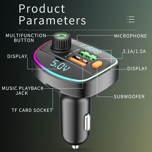 Émetteur FM à double écran Modulateur d'<span class=keywords><strong>autoradio</strong></span> <span class=keywords><strong>Bluetooth</strong></span> mains libres Lecteur MP3 avec 2 adaptateurs de charge rapide USB <span class=keywords><strong>pour</strong></span> voiture - Product Image 5