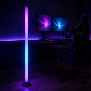 Lámpara <span class=keywords><strong>de</strong></span> <span class=keywords><strong>Pie</strong></span> LED RGB Inteligente con Construcción <span class=keywords><strong>de</strong></span> Aluminio Metálico, Control por Aplicación/Voz/Control Remoto, Iluminación que Cambia <span class=keywords><strong>de</strong></span> Color para Decoración Moderna del Hogar - Product Image 6