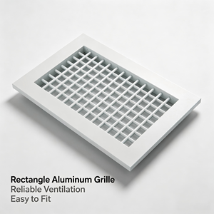 Grille rectangulaire en aluminium pour installation murale, design minimaliste, installation facile - Product Image 6