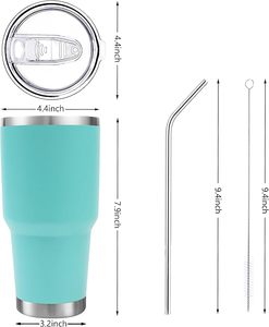 Gobelet isotherme moderne en acier inoxydable de 30 oz, à double paroi, isolé sous vide, avec couvercle, maintient la température de l'eau bouillante pendant 6 à 12 heures, compatible avec toutes les applications. - Product Image 2