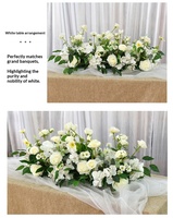 Weiße Seidenrosen und Schleierkraut Künstliche Blumen-Girlande für Hochzeitstisch-Dekoration