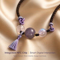 Collier NFC personnalisé avec cordon réglable et puce personnalisée pour la promotion des menus numériques et des lieux