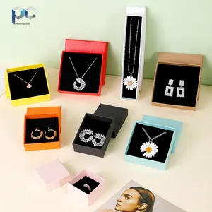Nouveaux Styles de boîtes à bijoux blanches moins chères, emballage de collier, tiroir coulissant, boîtes à bijoux Super minces avec Logo