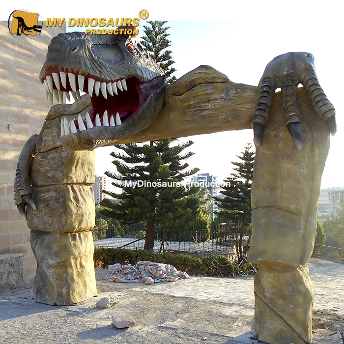 Mijn Dino AA034 Decoratieve Jurassic <span class=keywords><strong>Park</strong></span> Grote Glasvezel Dinosaurus Gate