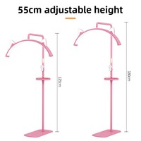 Lampe de beauté LED demi-lune à oreilles de chat de 28 pouces, lampe sur pied en U pour manucure, microblading, extensions de cils et tatouage