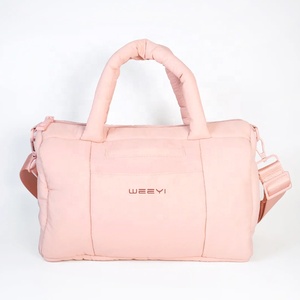 CHANGRONG Custom Mini <strong>Ladies</strong> Pink Nylon Sports <strong>Gym</strong> Puffer Duffle <strong>Bag</strong> - Product Image 1