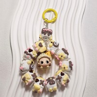 MFan Mart Mignonne Chaîne de perles peinte à l'huile DIY / Chaîne de téléphone portable / Pendentif de sac porte-clés, Article populaire pour diffusion en direct et décoration