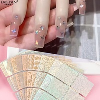 Art Nail Stamping Pochoirs Laser 3D Transfert Nail Stickers Papier Conception 3D Image Guide Modèle