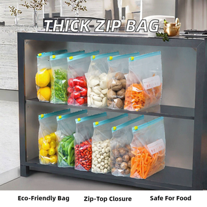ถุงพลาสติกสำหรับแช่อาหารในตู้เย็น ชนิดพิเศษสำหรับใช้ในครัวเรือน ผลิตจากพลาสติก PE PVC เกรดอาหาร หนาพิเศษ ผิวด้าน ปิดผนึกด้วยซิป นำกลับมาใช้ใหม่ได้ ผลิตในญี่ปุ่น - Product Image 3