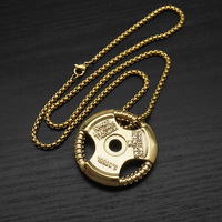Kalung Liontin Baja Anti Karat Anti Luntur Tahan Air Gaya Hip Hop Setir Mobil Angkat Beban Kebugaran Perhiasan Fashion Berkualitas
