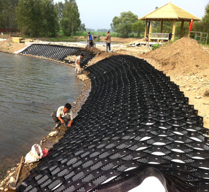 Cao tổ ong đen HDPE geocell tăng cường đường lái xe cho đường sỏi ổn định lưới giữ lại tường kè - Product Image 3