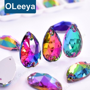 Oleeya Factory Wholesale Teardrop 5A Glass Droplet <b>Crystal</b> AB Sew on Rhinestones for Dresses - Product Image 1