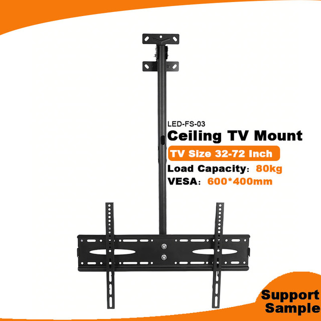 Universal 360° Swivel Ceiling TV Bracket Adjustable, Heavy-Duty Steel, Fits 14 to 100 Inch TVs, Easy Installation