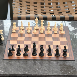 <span class=keywords><strong>Jeu</strong></span> d'échecs Double Queens 48 cm, Roi Staunton 9,5 cm, Plateau Pliable en Plastique Durable, Idéal pour Tournois Professionnels et Famille, Cadeau (3,75 po) - Product Image 1