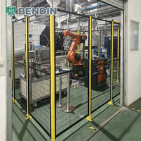 Pagar Pengaman Mesin Baja Karbon Rendah dengan Pemasangan Lantai yang Stabil untuk Sel Robot Palletizing dan Perlindungan Peralatan yang Andal