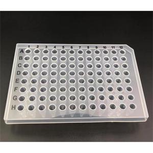 Placa de microplacas de laboratorio de plástico de 96 pocillos y 0.2 ml para PCR, tipo media falda - Product Image 1