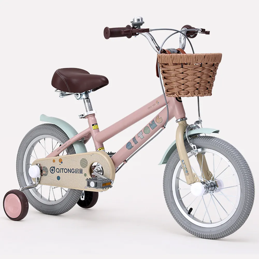 新しいスタイルのカスタム子供用幼児レトロスタイルバイク14 "16" 18 "インチキッズ自転車トレーニングホイールとバスケット付き