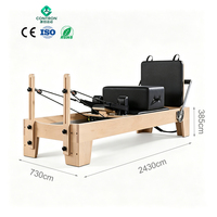 Reformer Pilates en bois d'érable certifié CE ISO, équipement professionnel de qualité commerciale pour studio de yoga, lit en bois dur durable