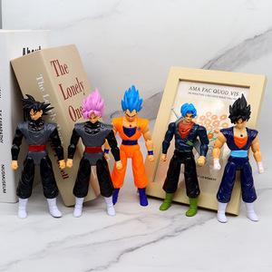 Figurine d'action Goku <span class=keywords><strong>Dragon</strong></span> <span class=keywords><strong>Ball</strong></span> en PVC, modèle de décoration de poupée anime, 7 pouces, noire, jaune, bleue, mobile, avec cheveux - Product Image 2