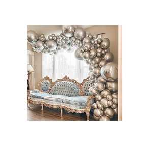 Metallic Silver <b>Balloons</b> 35cm Inflatable with Air or Helium for Birthdays Parties <b>Decorations</b> - Product Image 5