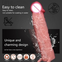 Énorme manchon pénien pour une croissance accrue, retardateur d'éjaculation, extenseur de pénis réutilisable, préservatif en silicone, jouet sexuel masculin - LM-CT610-5