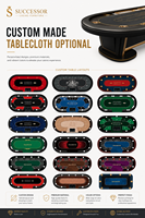 Table de poker professionnelle SUCCESSOR pour 10 joueurs, 94 pouces, LED, table de blackjack personnalisée pour 10 places, table de roulette LED pour casino