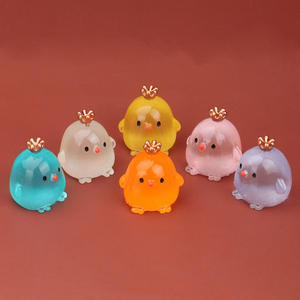 Corona luminosa pollo brillante Jardín de hadas miniaturas figuras DIY terrario y casa de muñecas decoración, accesorios de paisaje de musgo - Product Image 1
