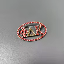 Épingle de poitrine pour femme en métal plaqué or, imitation perle, forme ovale, charmante, DELTA KAPP <span class=keywords><strong>Association</strong></span> Jewelry Organization - Product Image 6