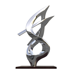 Decoración de parque de paisaje urbano moderno, escultura abstracta de acero inoxidable pulida soldada a mano, vajilla de 5mm de espesor, artesanías de Metal - Product Image 6