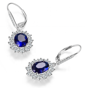 YFN Bijoux En Gros 925 En Argent Sterling Prong Réglage Rubis <span class=keywords><strong>Dangle</strong></span> Boucles D'oreilles - Product Image 4