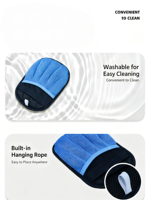 Gant de toilettage portable bleu classique pour animaux de compagnie, grande surface, lavable, anti-statique, pour chats, chiens, lapins, nettoyeur de poils multi-usages avec œillet