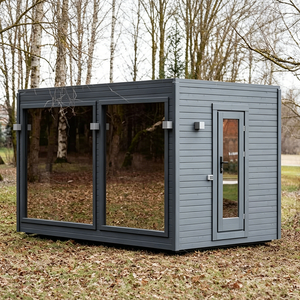 Cabine de sauna carrée électrique moderne d'extérieur en gros, durable et résistante aux intempéries, en bois, pour club de santé commercial, spa et villa - Product Image 2