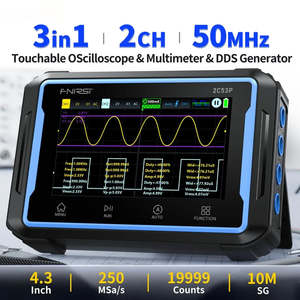 ออสซิลโลสโคปแบบแท็บเล็ต FNIRSI 2C53P 50MHz 250MS/s ออสซิลโลสโคปดิจิตอลแบบสองช่องสัญญาณ มัลติมิเตอร์ เครื่องกำเนิดสัญญาณ DDS หน้าจอสัมผัส 2C - Product Image 2