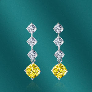 RAKOL ZPE317 boucles d'oreilles carrées percées à franges pour femmes, nouvelle collection de boucles d'oreilles brillantes et colorées, perles rondes, goutte de Zircon, cadeaux - Product Image 5