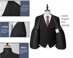 EUR abd boyutu XS-4XL tek sıra çift düğme Suit erkekler kore versiyonu İnce uydurma düğün damat iş günlük giysi 3-piece Set - Product Image 5