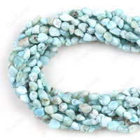 Perles naturelles irrégulières, vente en gros, 6mm ~ 8mm ~ 10mm, Larimar bleu océan