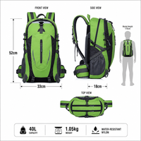 Mochila de Senderismo de 40L, Impermeable, para Escalada, Camping, Viajes, Gran Capacidad, para Hombre y Mujer, con Logotipo Personalizado