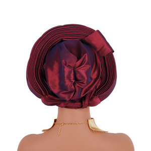 Couvre-chef femmes nigérian Aso Oke Bonnet <span class=keywords><strong>mode</strong></span> taille libre <span class=keywords><strong>femme</strong></span> africaine Sego Headtie - Product Image 2