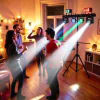 Redsun 5-en-1 Système d'éclairage de scène portable pour DJ, barre LED professionnelle mobile, éclairage d'effet pour discothèque, soirées et événements, contrôle DMX512, indice de protection IP33