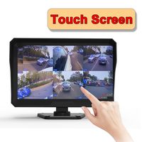 Taman Monitor layar sentuh 10 inci, sistem pandangan belakang monitor pisah 6 saluran layar sentuh bawaan dengan speaker untuk bus truk